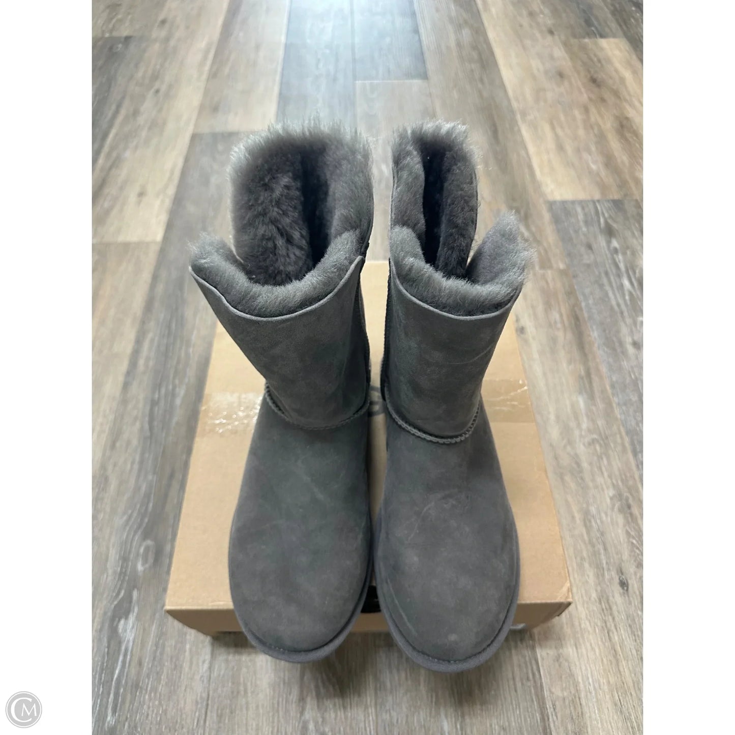 Boots Designer By Ugg In Grey, Size: 9