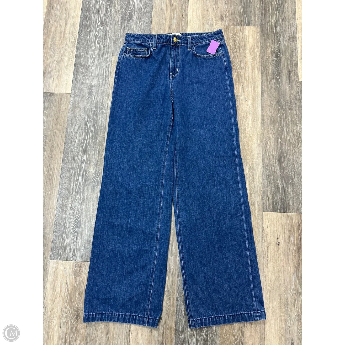Jeans Wide Leg By L Agence In Blue Denim, Size: 6
