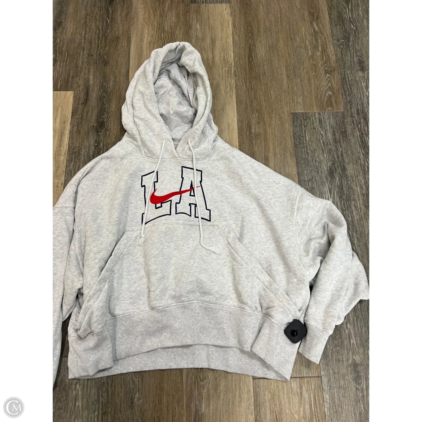 Athletic Sweatshirt Hoodie By Nike Apparel In Grey, Size: S