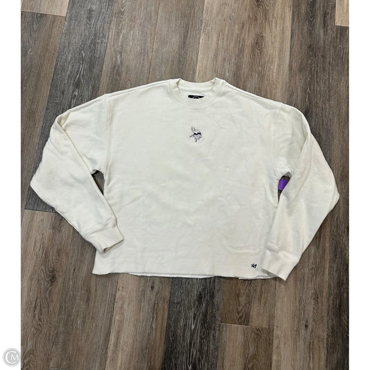 Athletic Sweatshirt Crewneck By 47 In Cream, Size: S