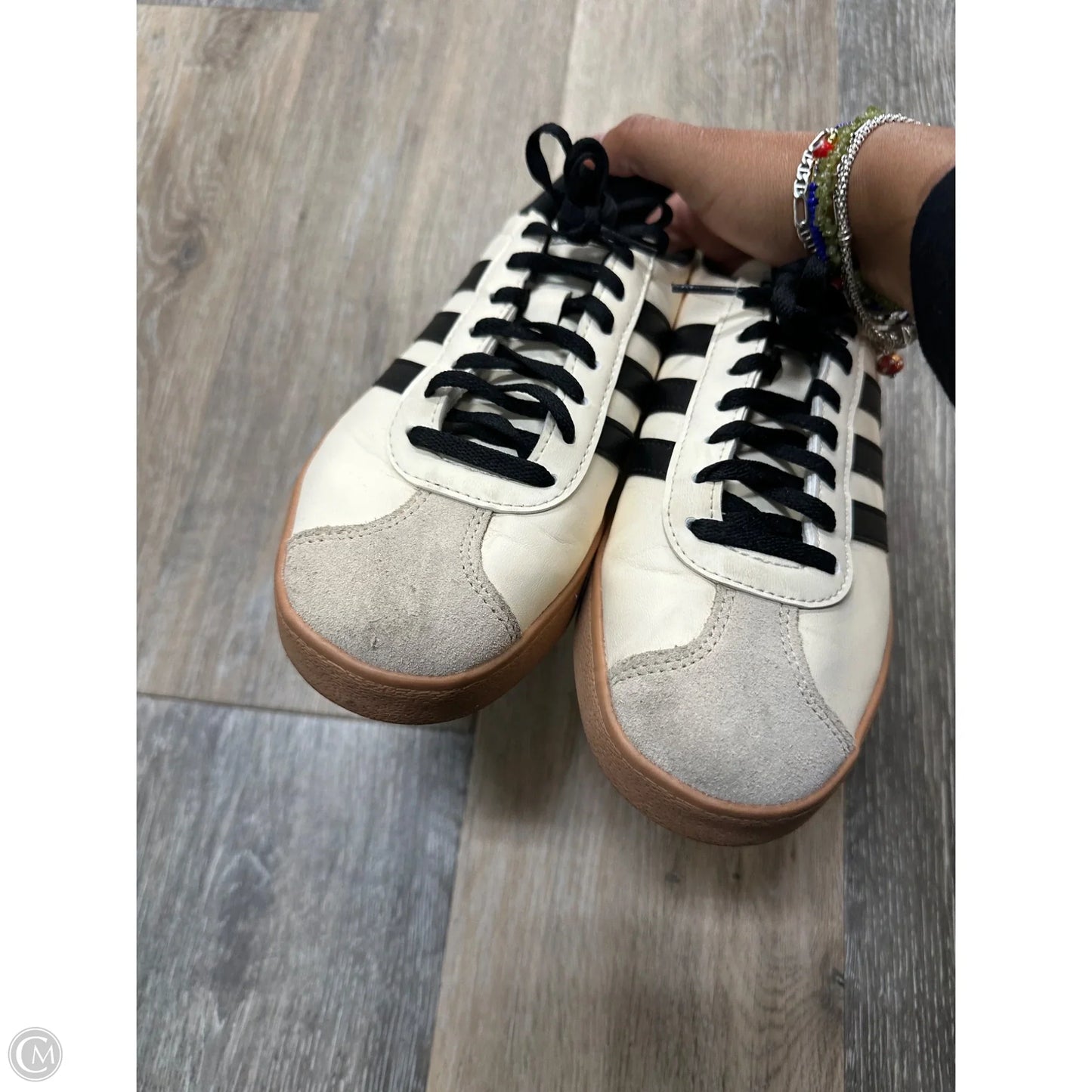 Shoes Sneakers By Adidas In Black & Cream, Size: 7