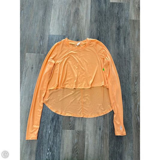 Athletic Top Long Sleeve Crewneck By Free People In Orange, Size: Xs