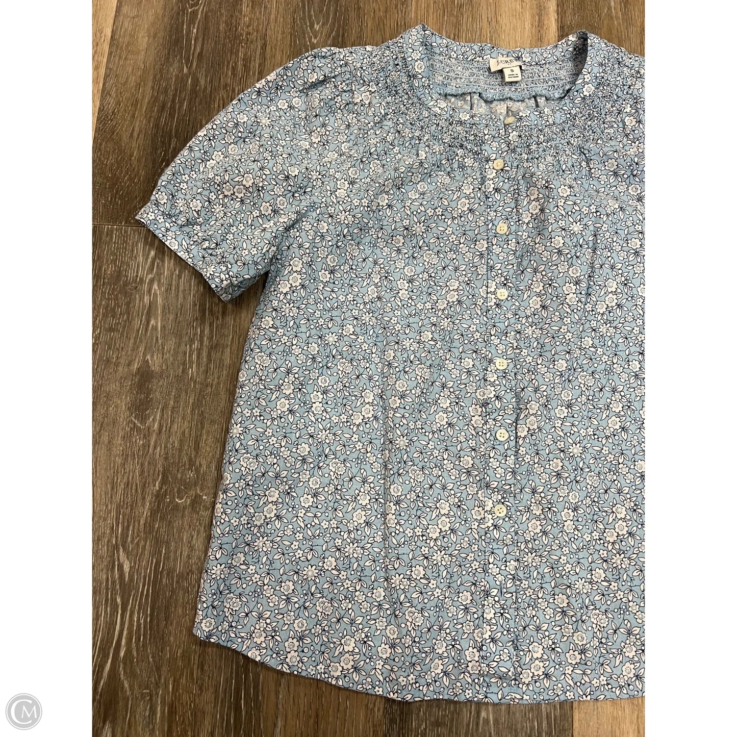 Blouse Short Sleeve By J. Crew In Blue, Size: S