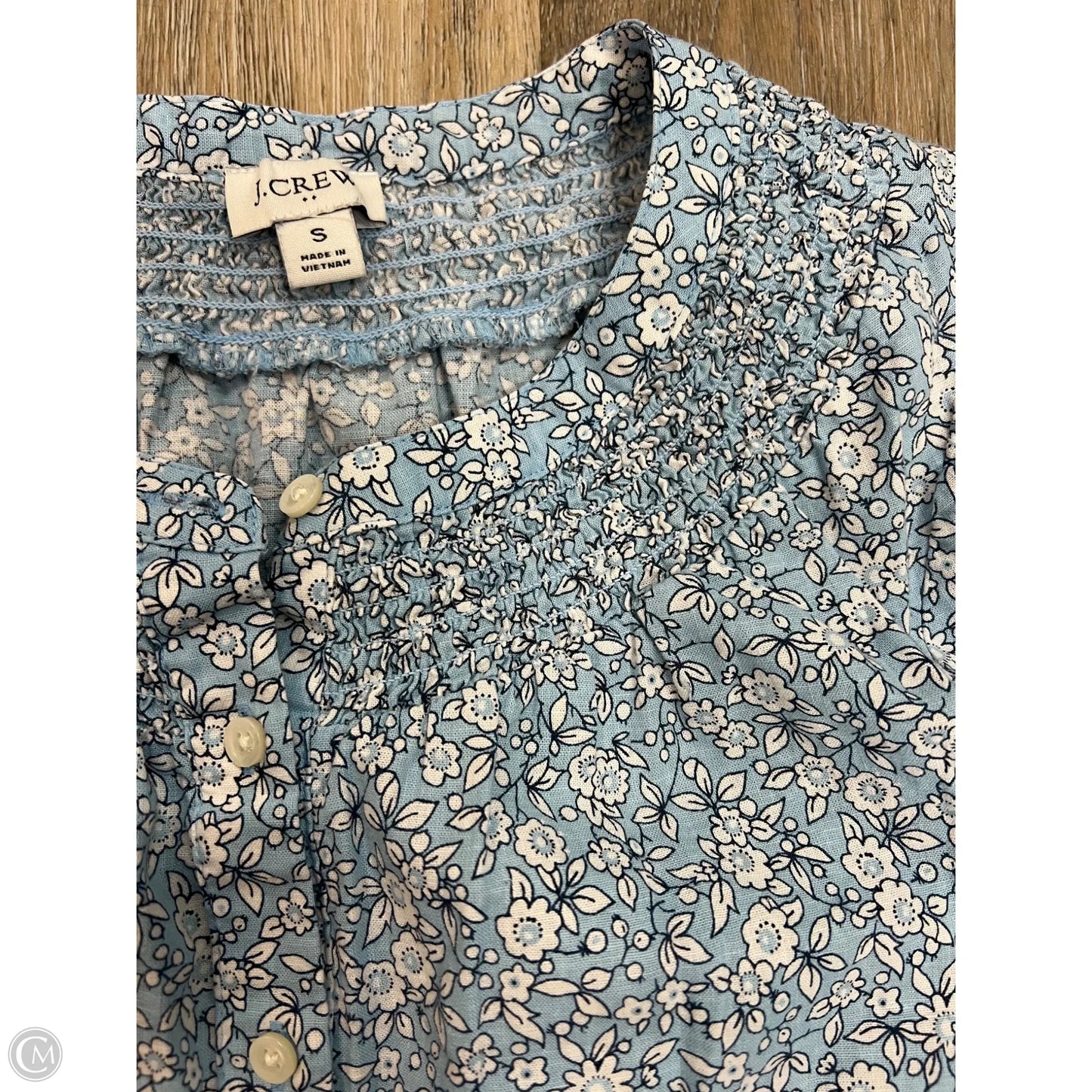 Blouse Short Sleeve By J. Crew In Blue, Size: S