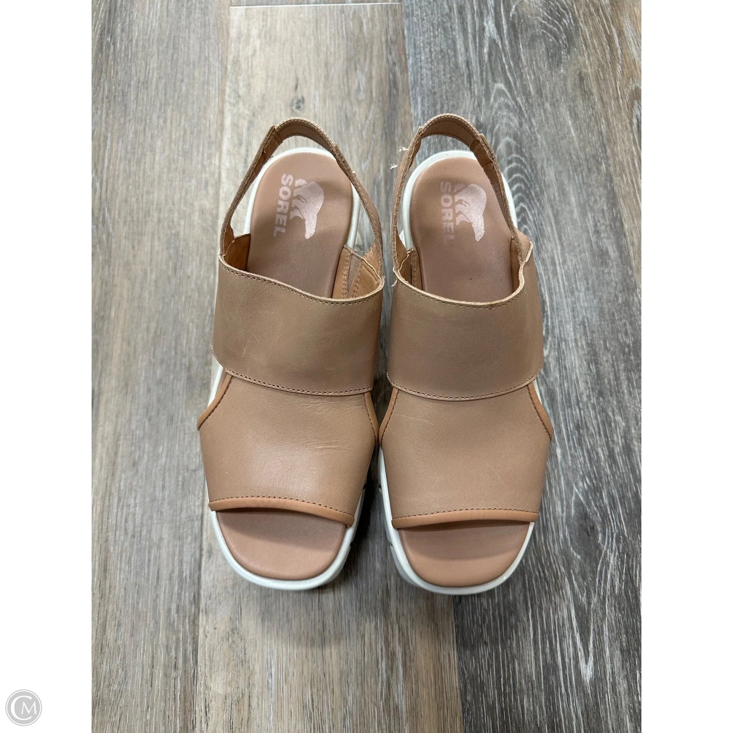 Sandals Heels Wedge By Sorel In Tan, Size: 8
