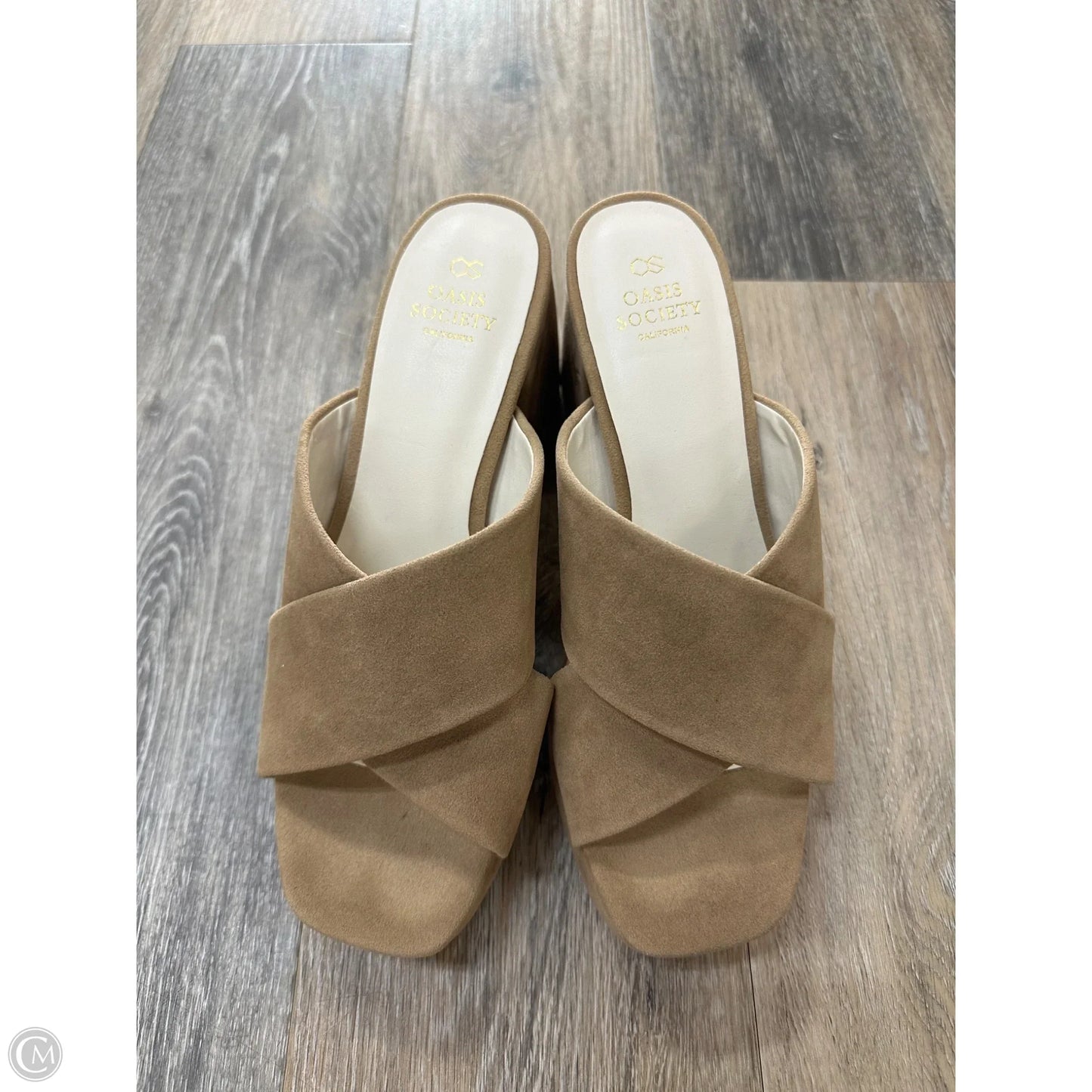 Sandals Heels Block By Oasis Society In Tan, Size: 9