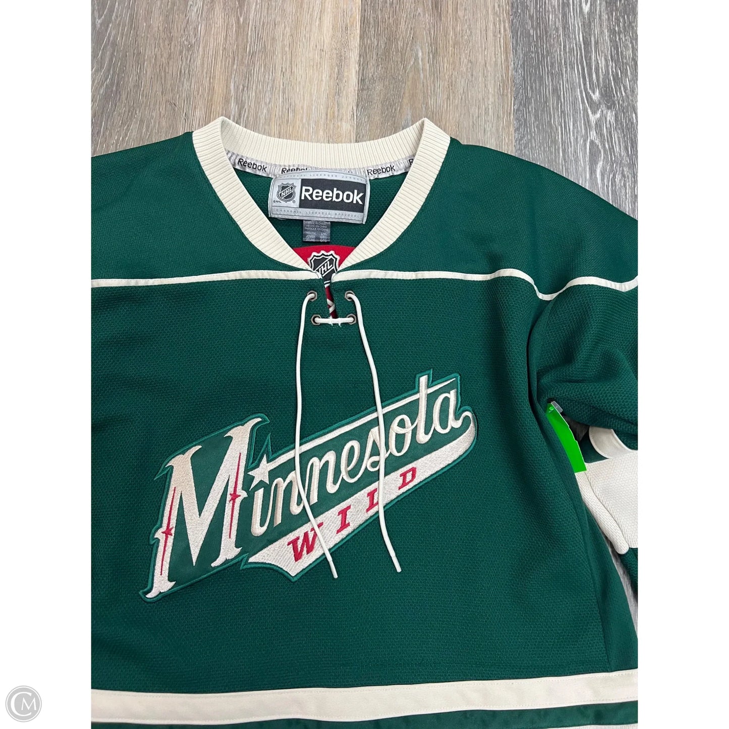 Athletic Top Long Sleeve Crewneck By Reebok In Green, Size: S