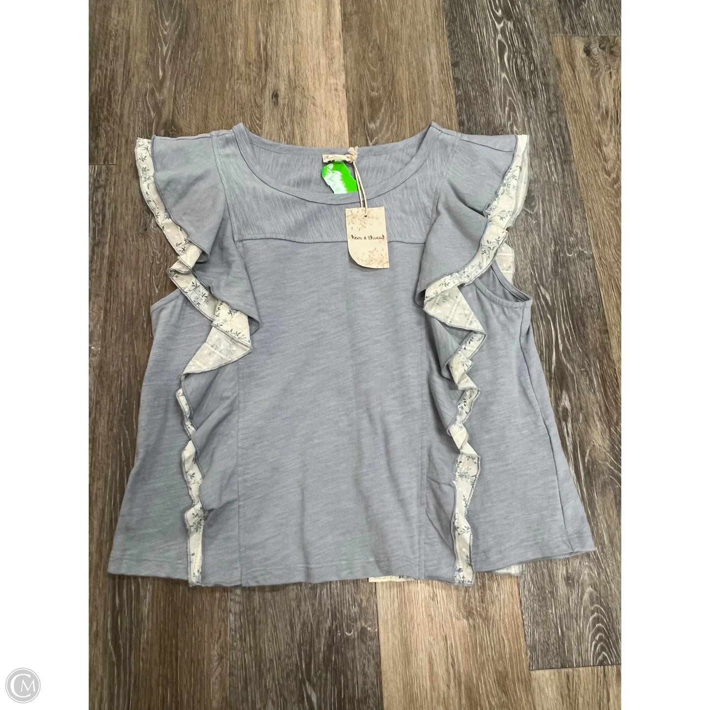 Top Sleeveless By Hem & Thread In Blue, Size: L