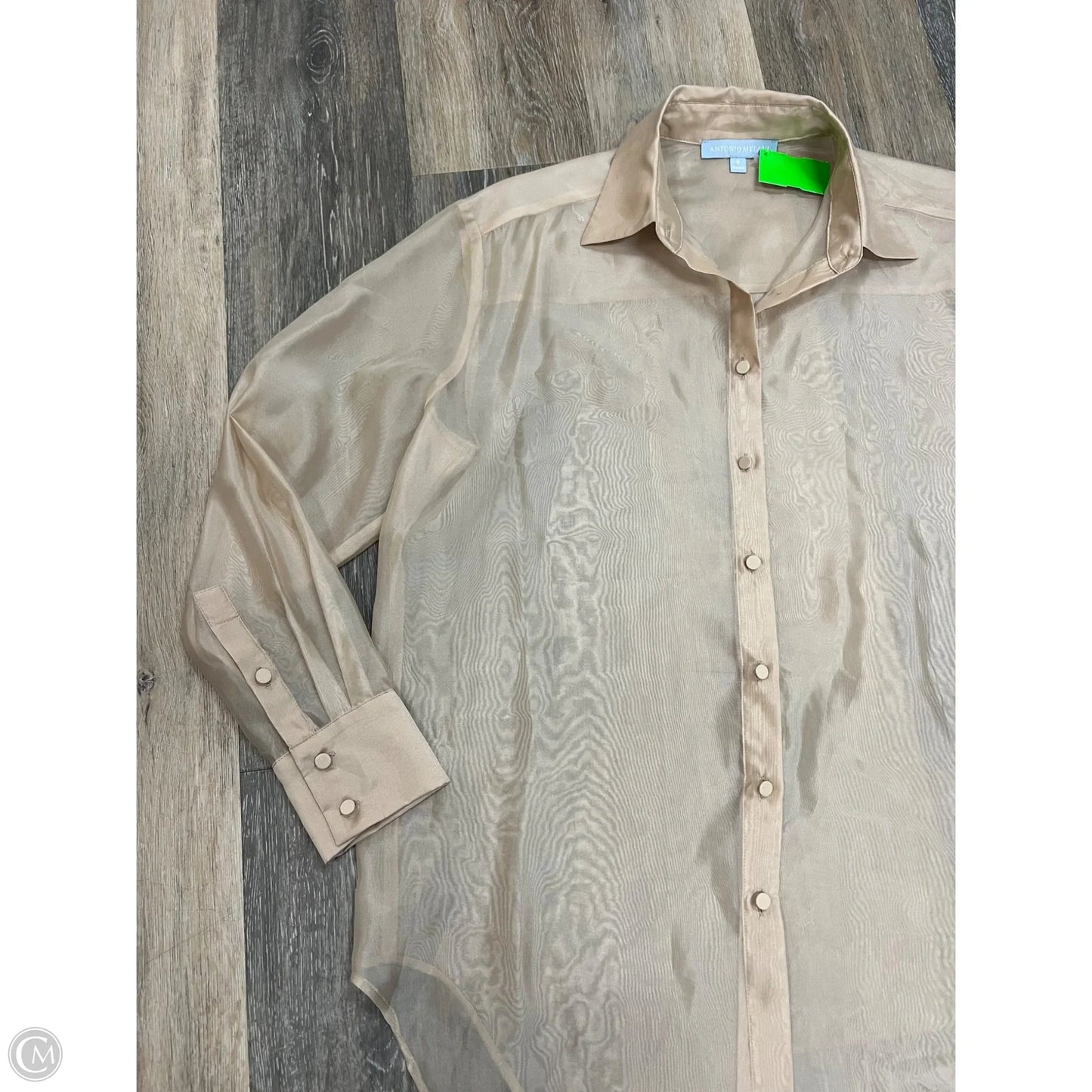 Blouse Long Sleeve By Antonio Melani In Beige, Size: 0
