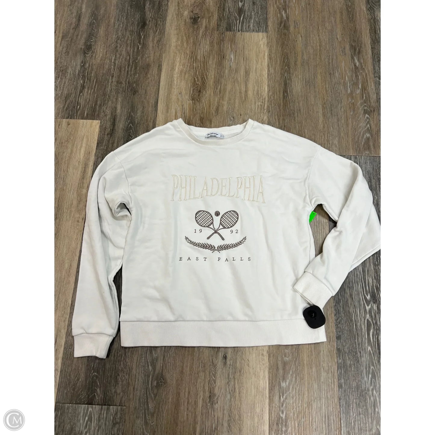 Sweatshirt Crewneck By Stradivarius In White, Size: Xs
