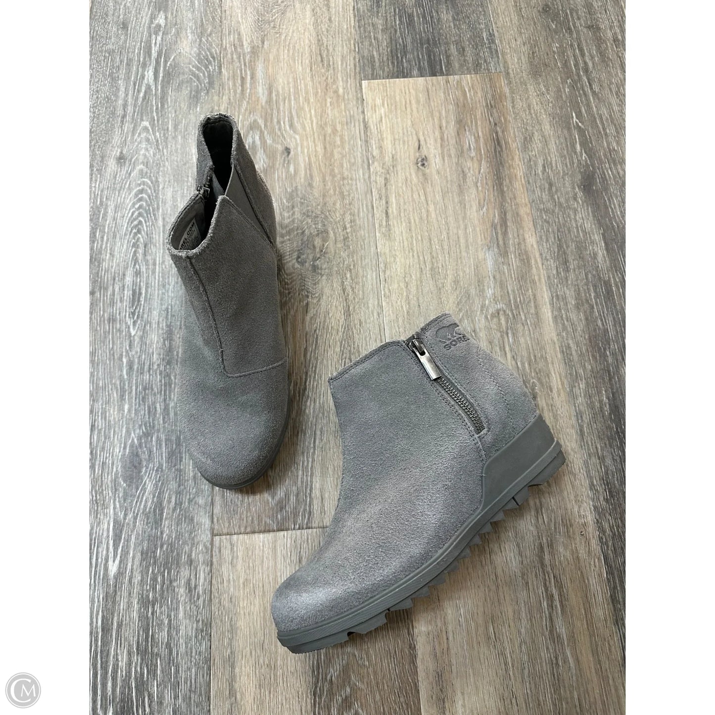 Boots Ankle Heels By Sorel In Grey, Size: 7.5