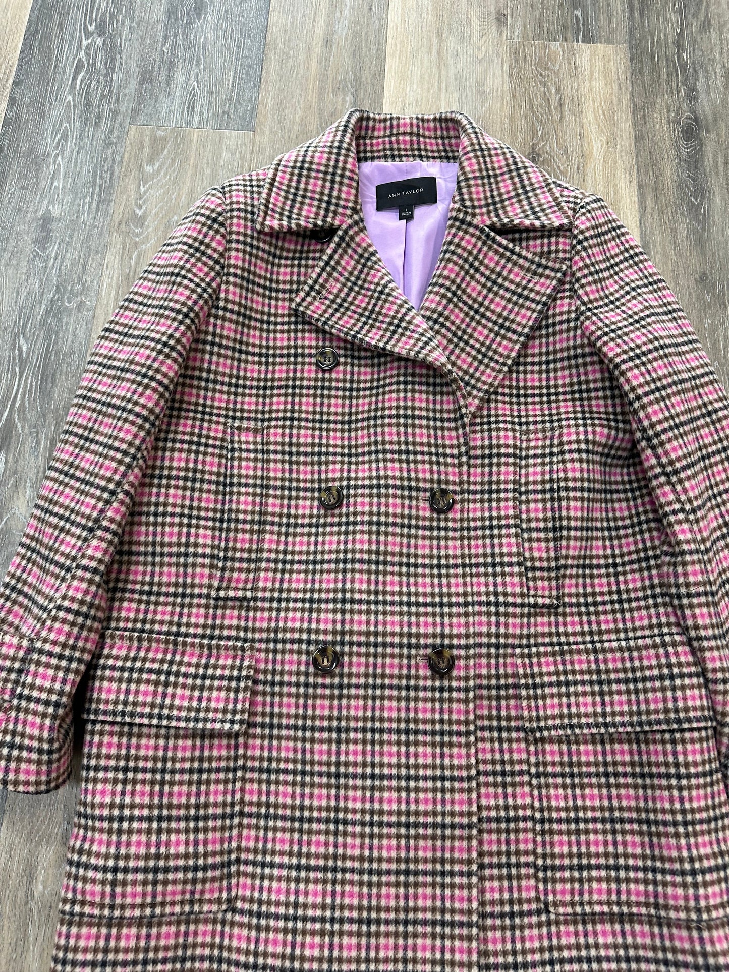 Coat Other By Ann Taylor In Plaid Pattern, Size: L