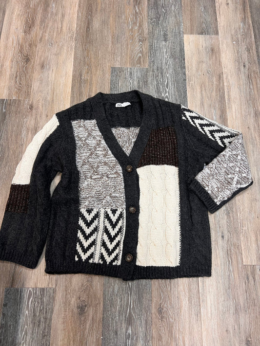 Sweater Cardigan By Zara In Print, Size: S