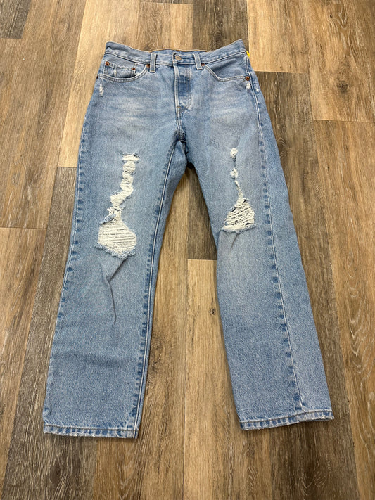 Jeans Straight By Levis In Blue Denim, Size: 4