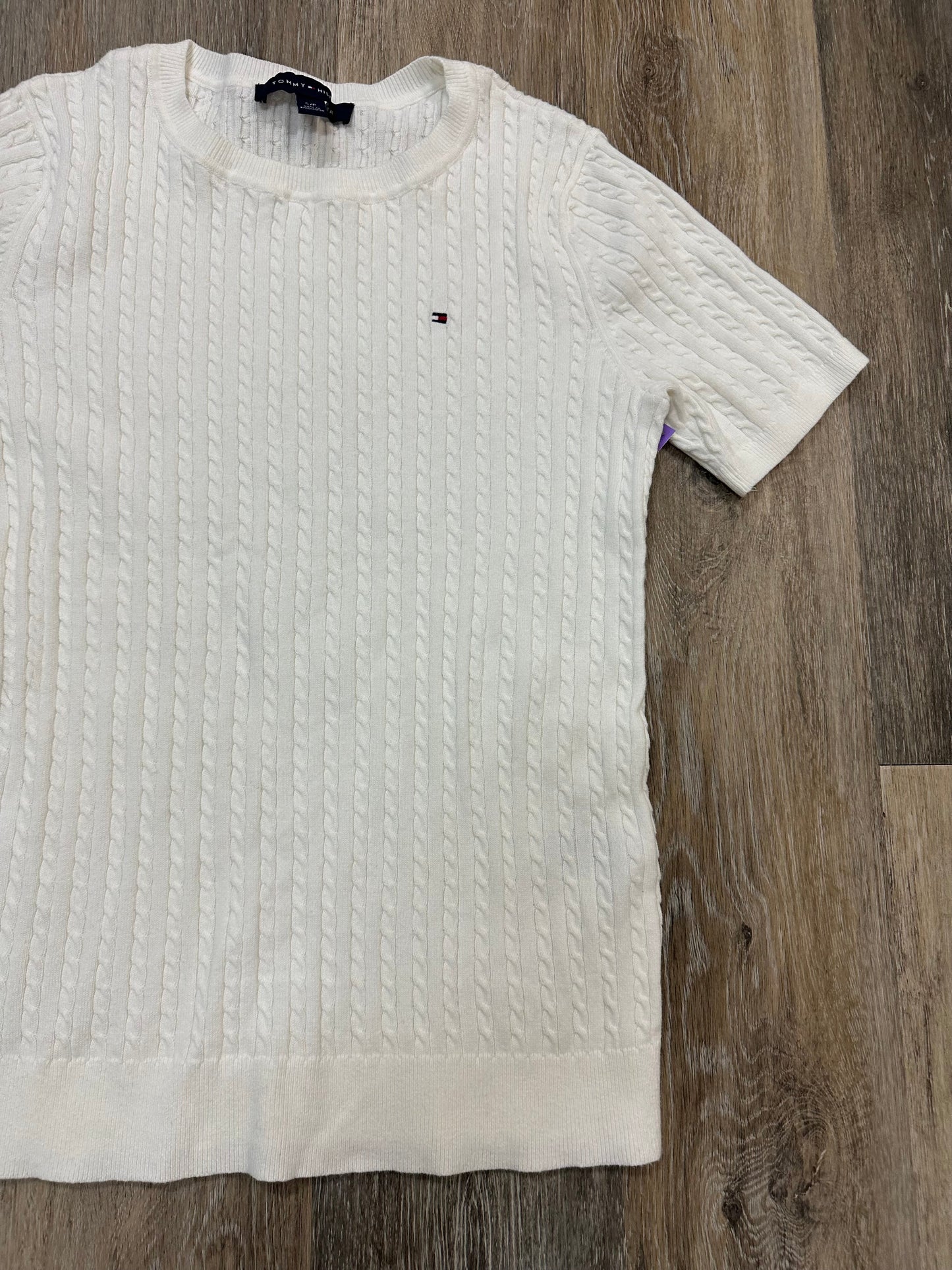 Sweater Short Sleeve By Tommy Hilfiger In White, Size: S