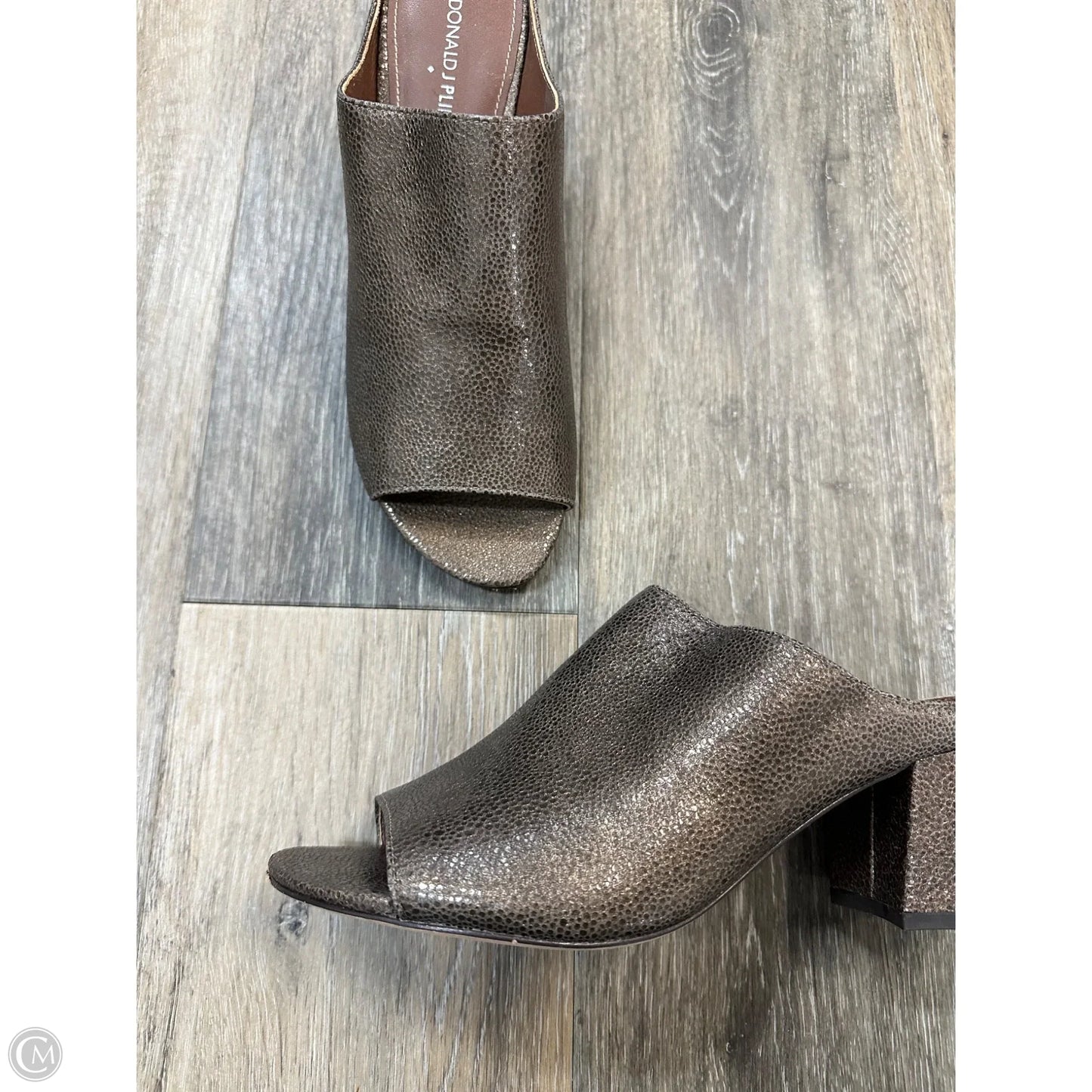 Sandals Heels Block By Donald Pliner In Bronze, Size: 8.5