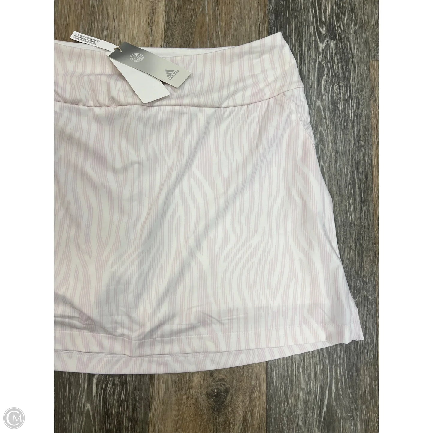 Athletic Skort By Adidas In Pink & White, Size: L