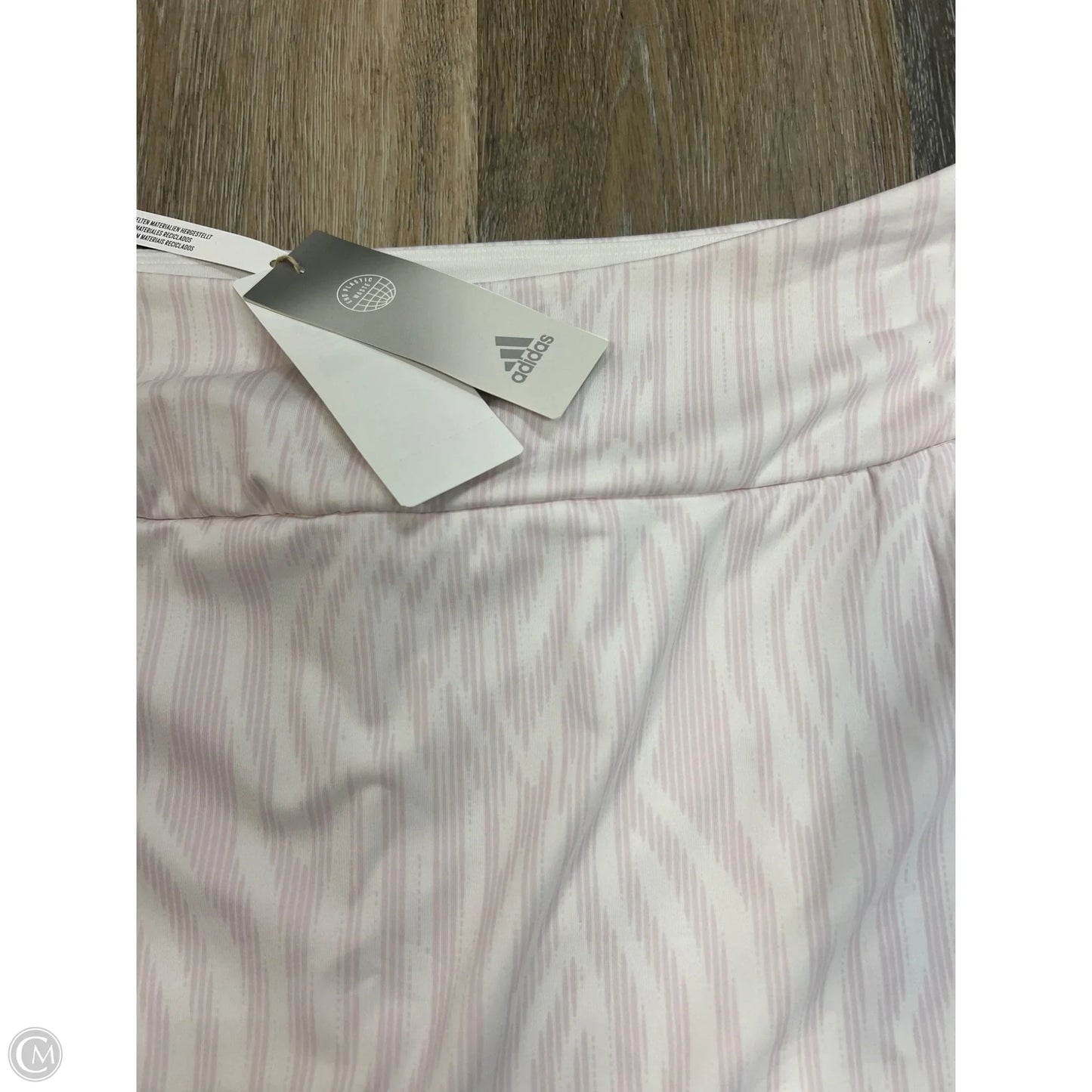 Athletic Skort By Adidas In Pink & White, Size: L