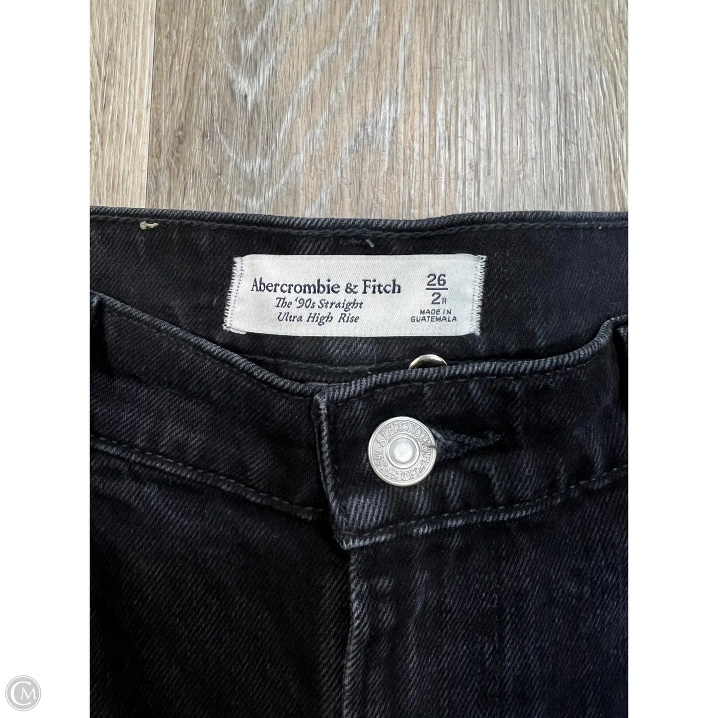 Jeans Straight By Abercrombie And Fitch In Black Denim, Size: 2/26