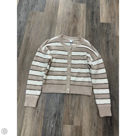 Sweater Cardigan By Design History In Tan, Size: S