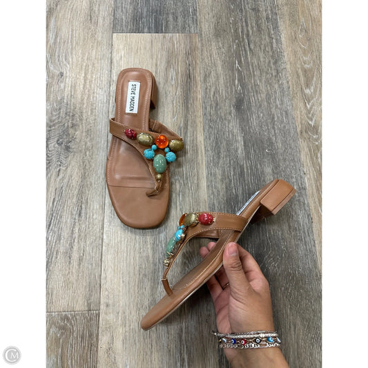 Sandals Flats By Steve Madden In Tan, Size: 7.5