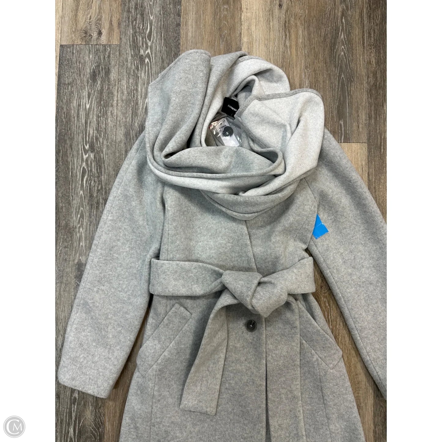Coat Trench Coat By Express In Grey, Size: M