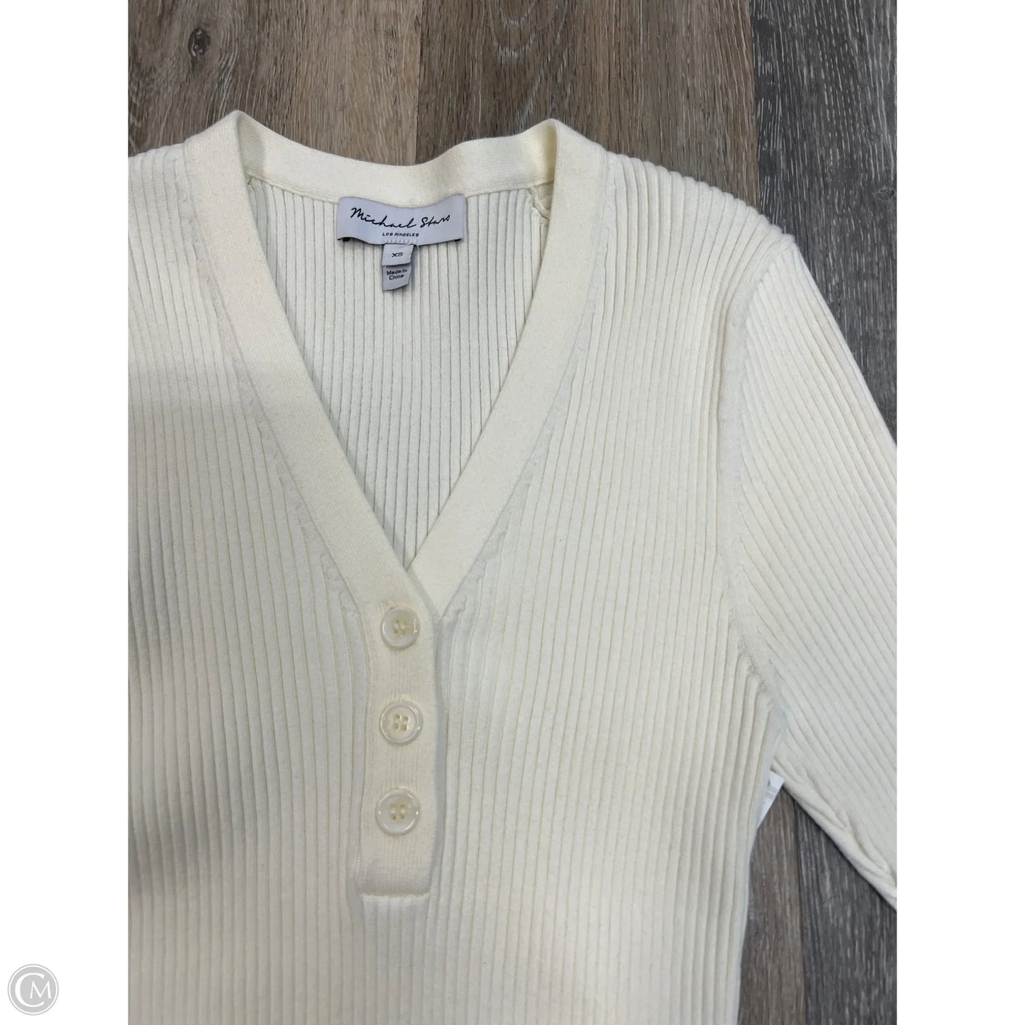 Sweater Short Sleeve By Michael Stars In Cream, Size: Xs