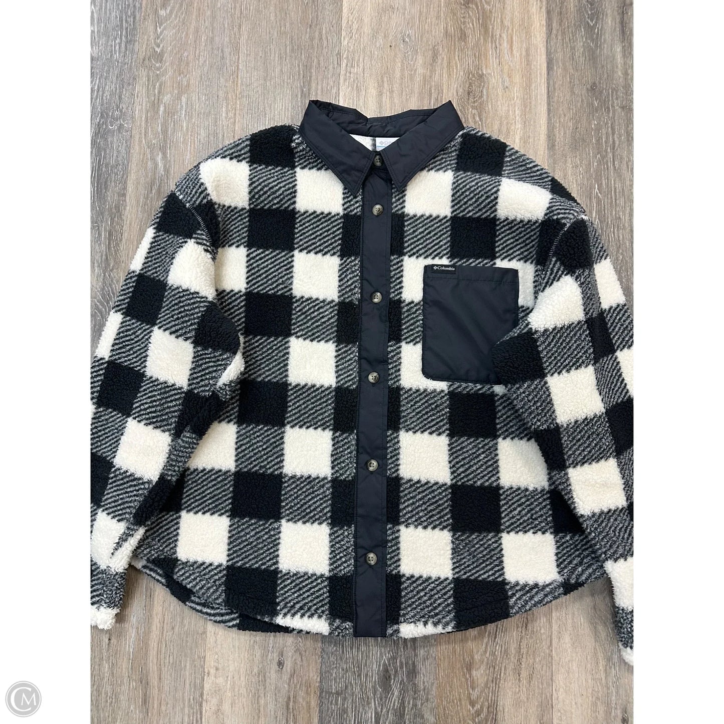 Jacket Faux Fur & Sherpa By Columbia In Black & Cream, Size: Xl