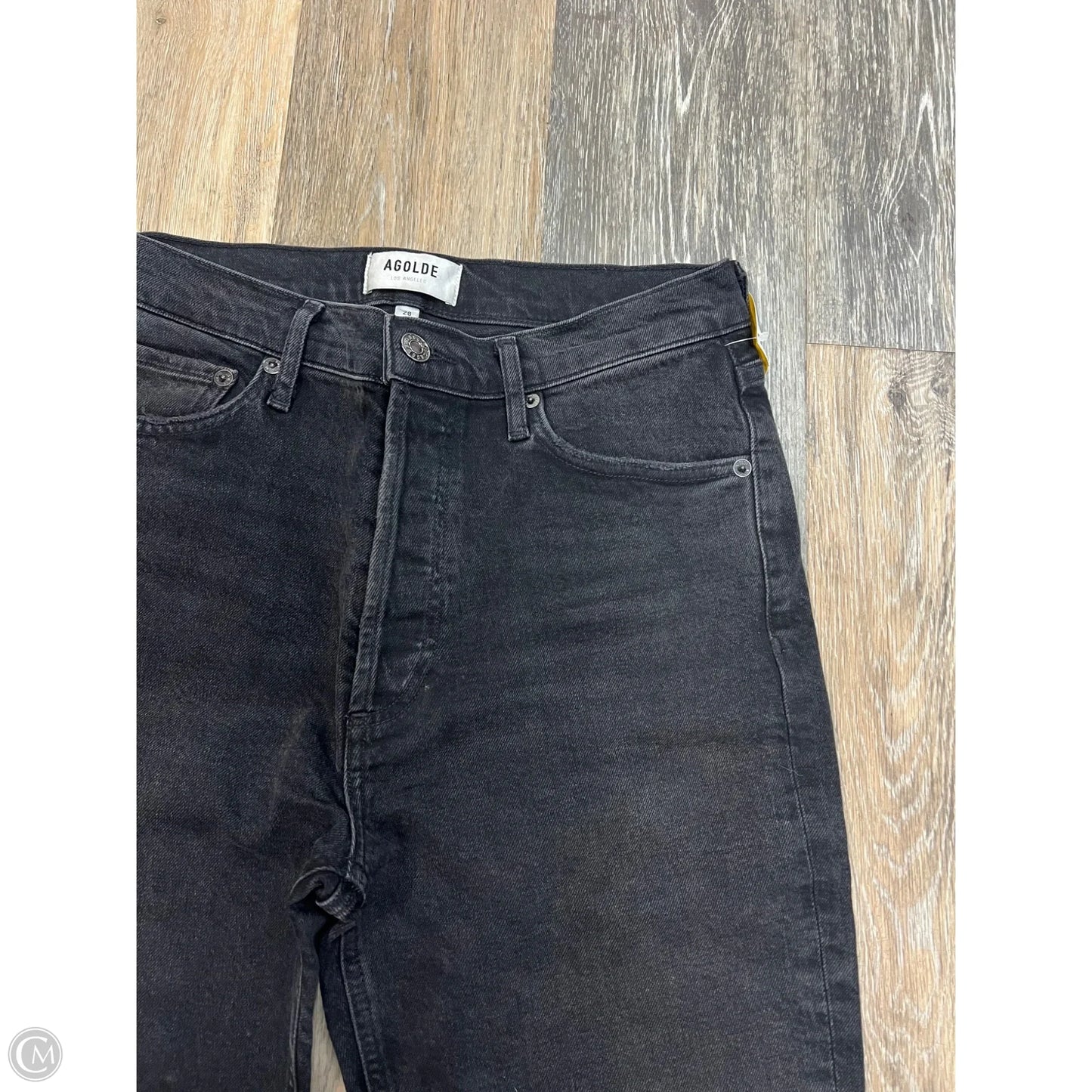 Jeans Straight By Agolde In Black Denim, Size: 6