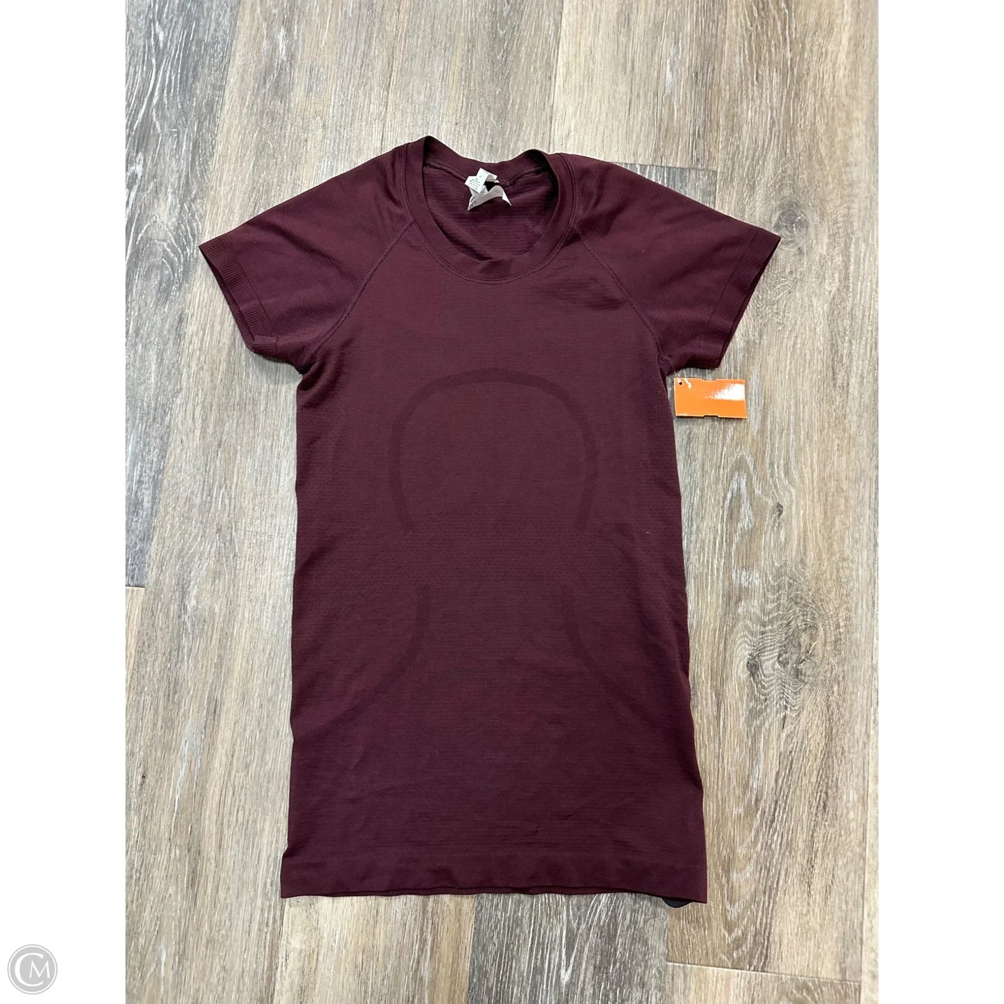 Athletic Top Short Sleeve By Lululemon In Maroon, Size: 2