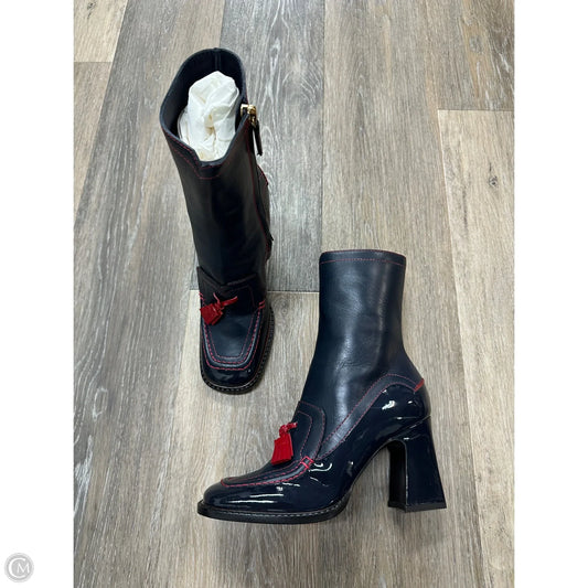Boots Leather By Pollini In Navy, Size: 5