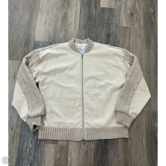 Jacket Moto By Anthropologie In Tan, Size: L