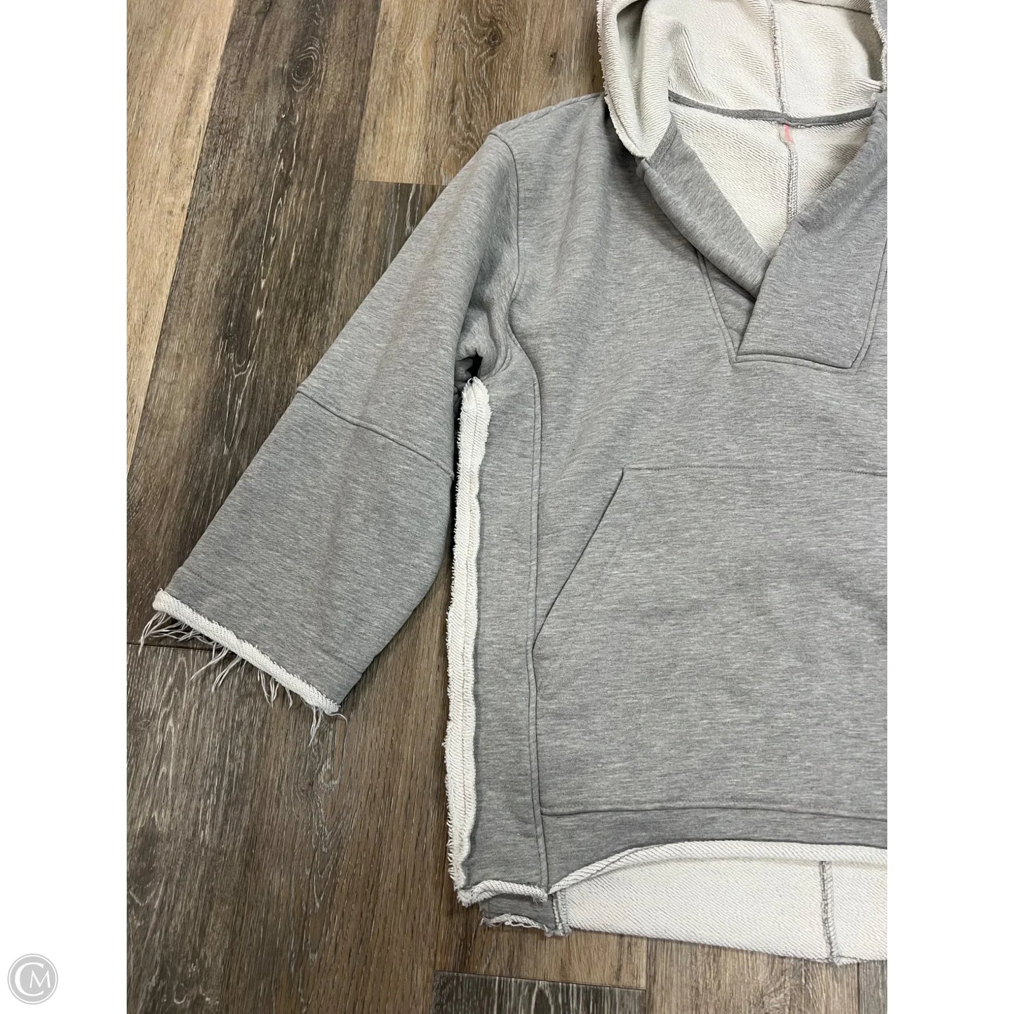 Sweatshirt Hoodie By Free People In Grey, Size: M