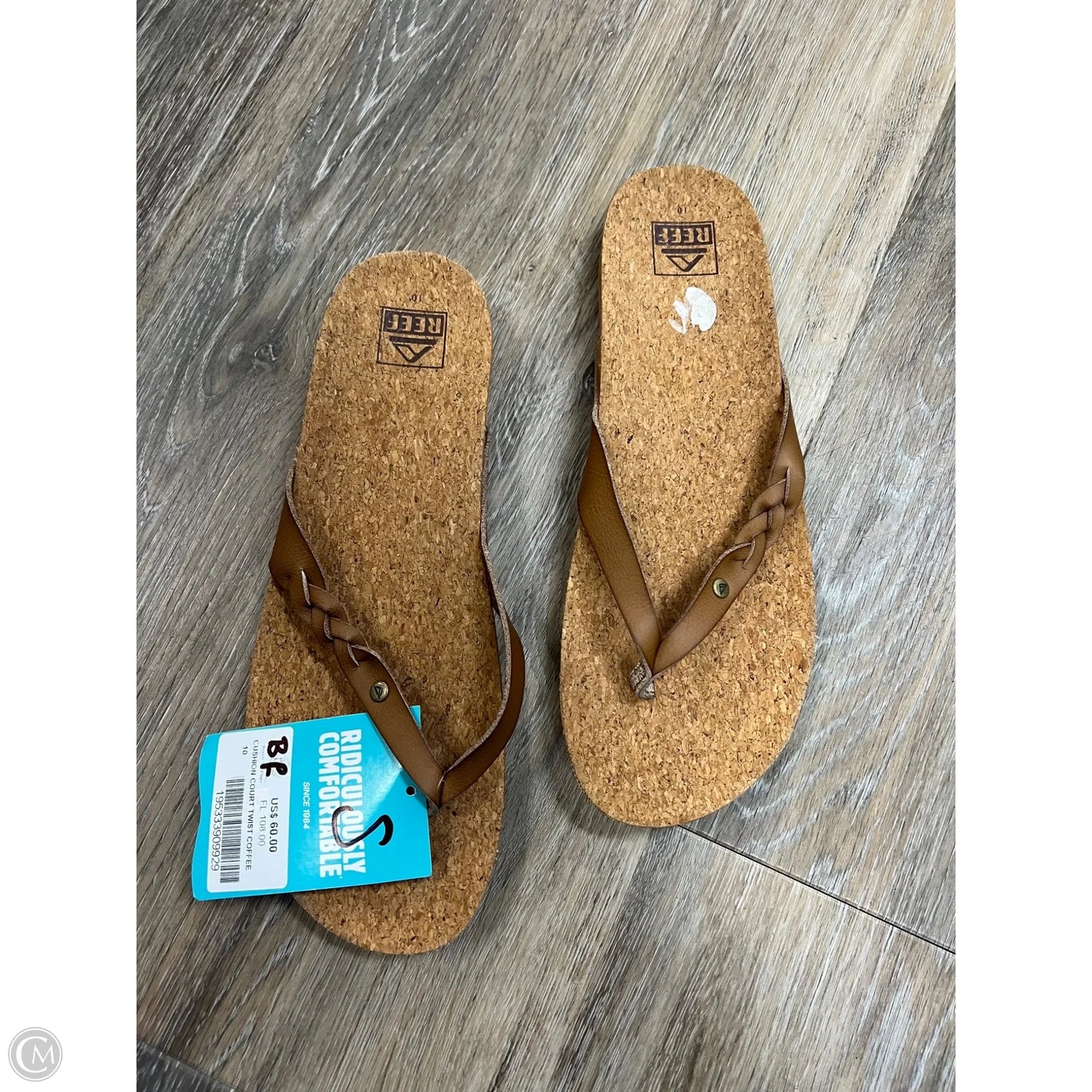 Sandals Flip Flops By Reef In Tan, Size: 10