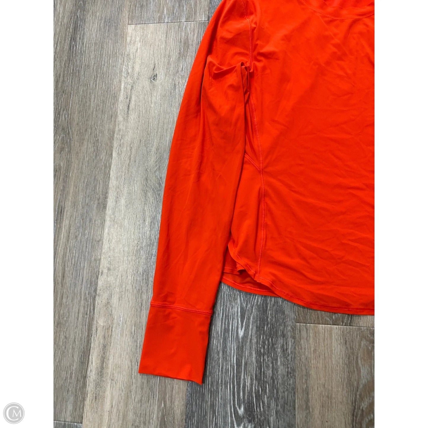 Athletic Top Long Sleeve Collar By Lululemon In Orange, Size: M