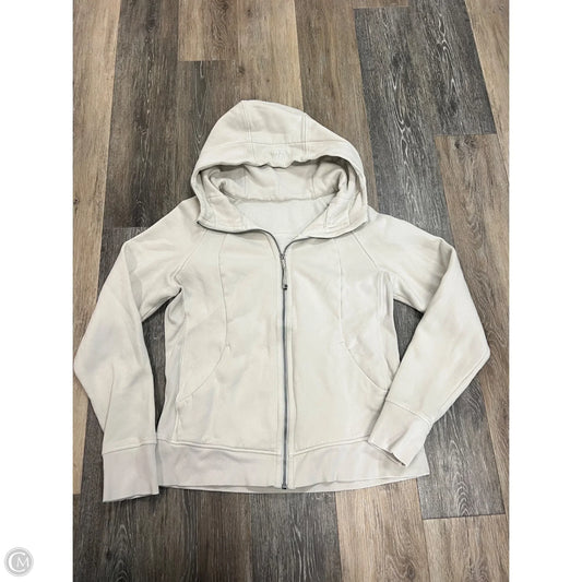 Athletic Sweatshirt Hoodie By Lululemon In Cream, Size: 12