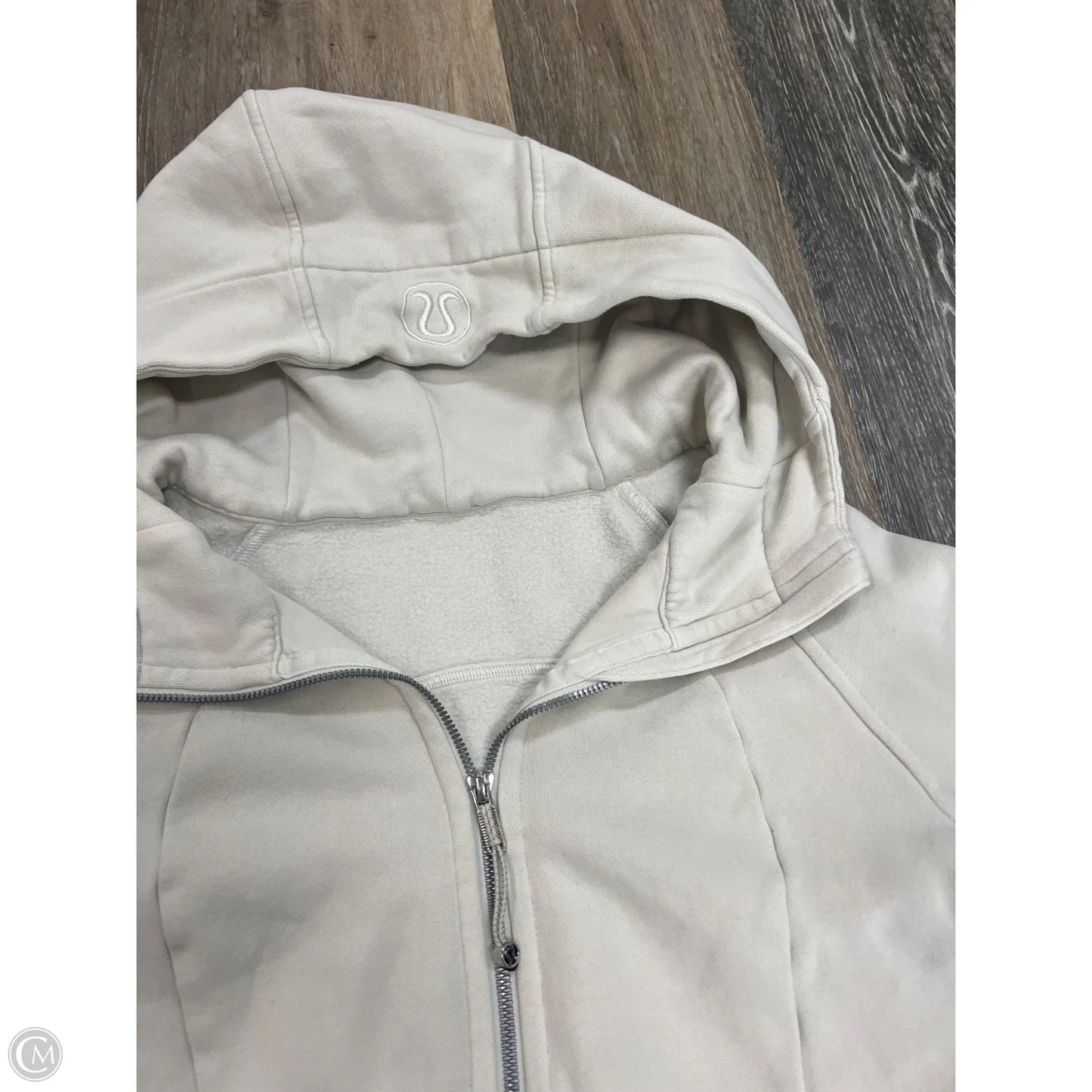 Athletic Sweatshirt Hoodie By Lululemon In Cream, Size: 12