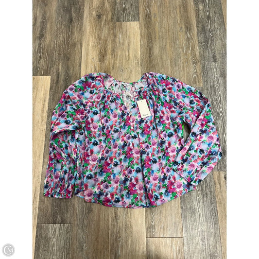 Blouse Long Sleeve By Rails In Floral Print, Size: Xl