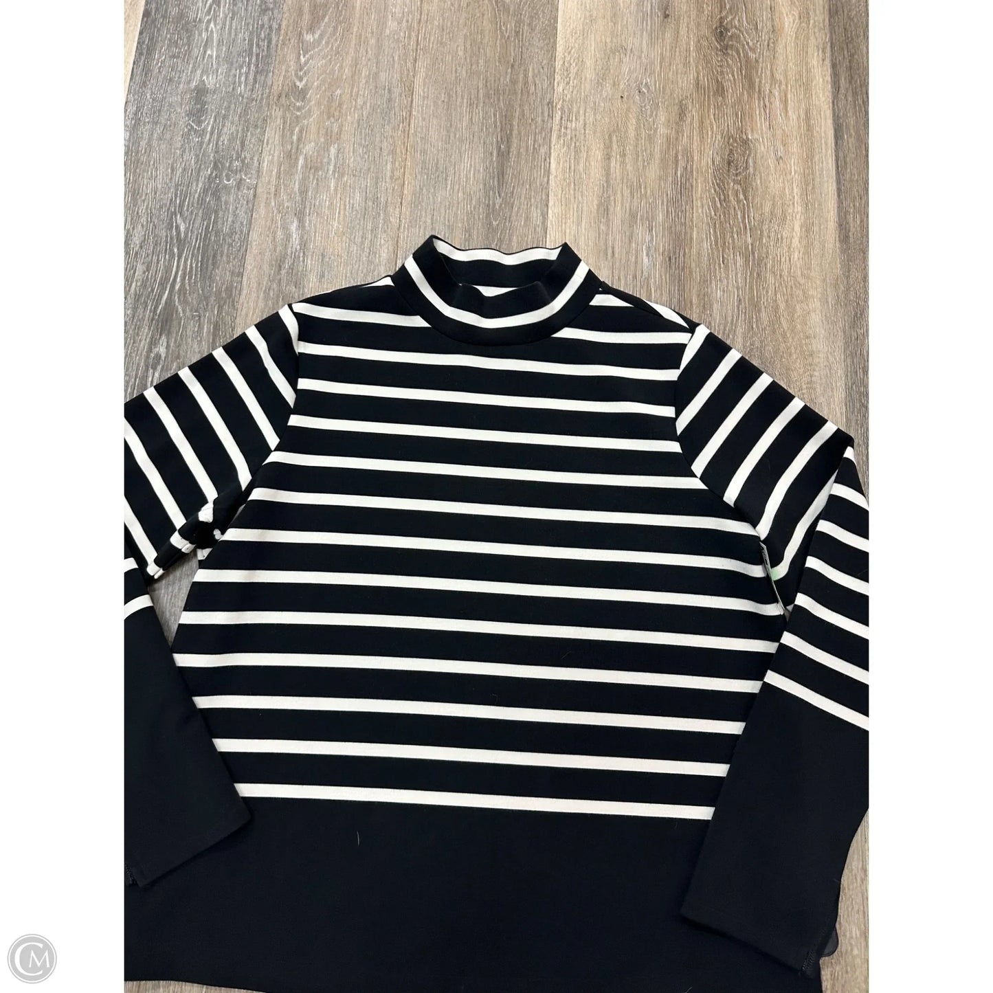 Top Long Sleeve By Spanx In Black & White, Size: Xl