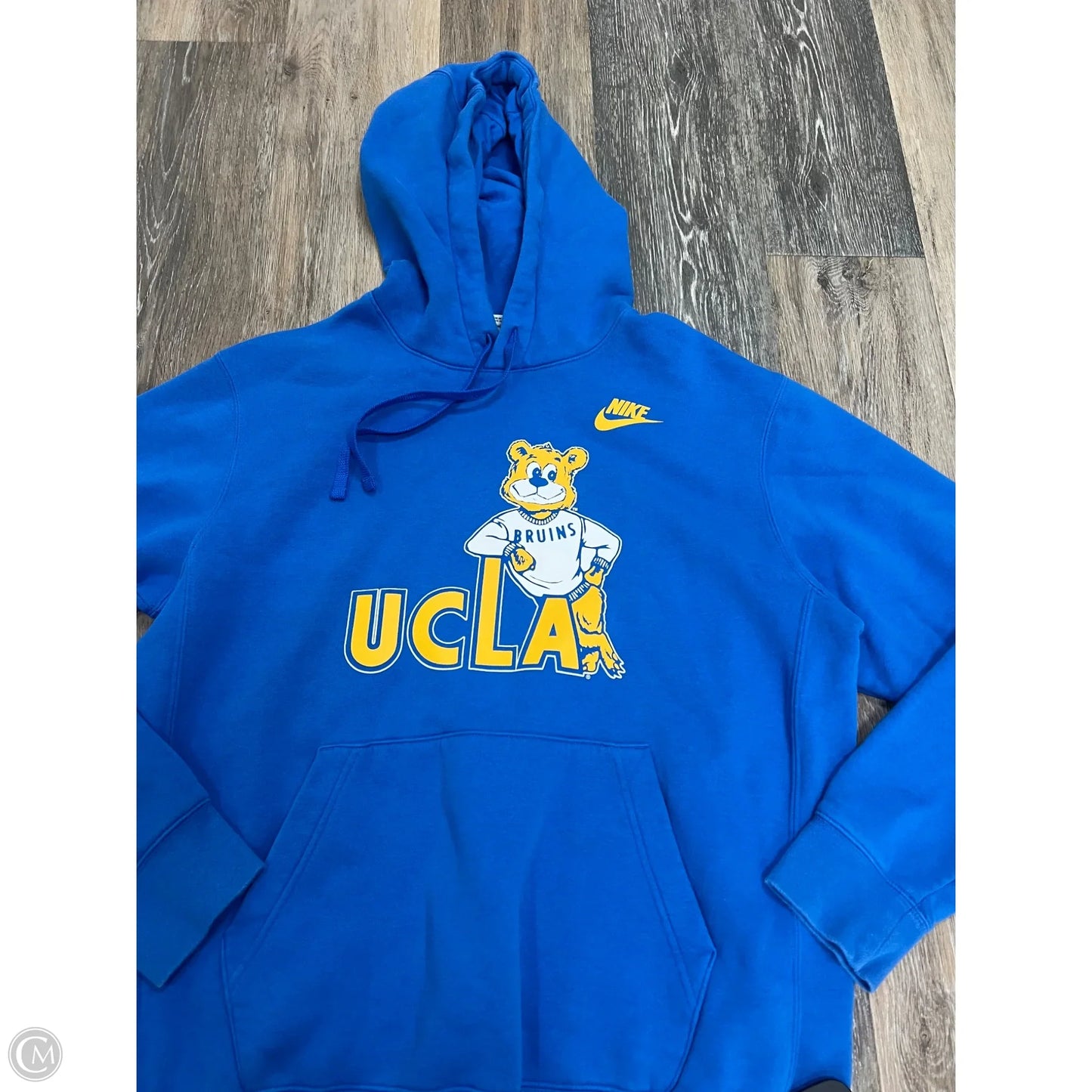 Athletic Sweatshirt Hoodie By Nike In Blue, Size: M