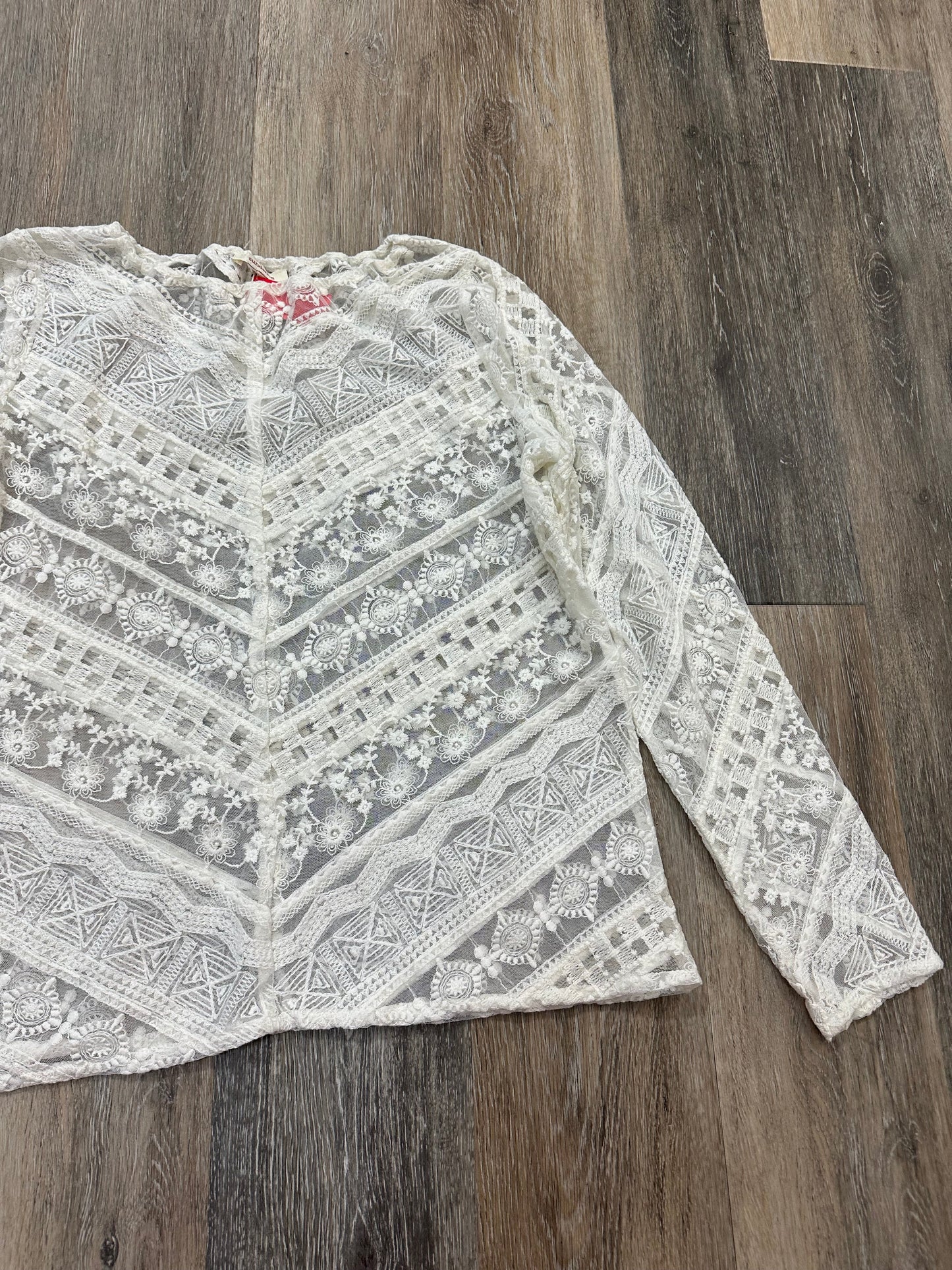 Cream Blouse Long Sleeve Sundance, Size S