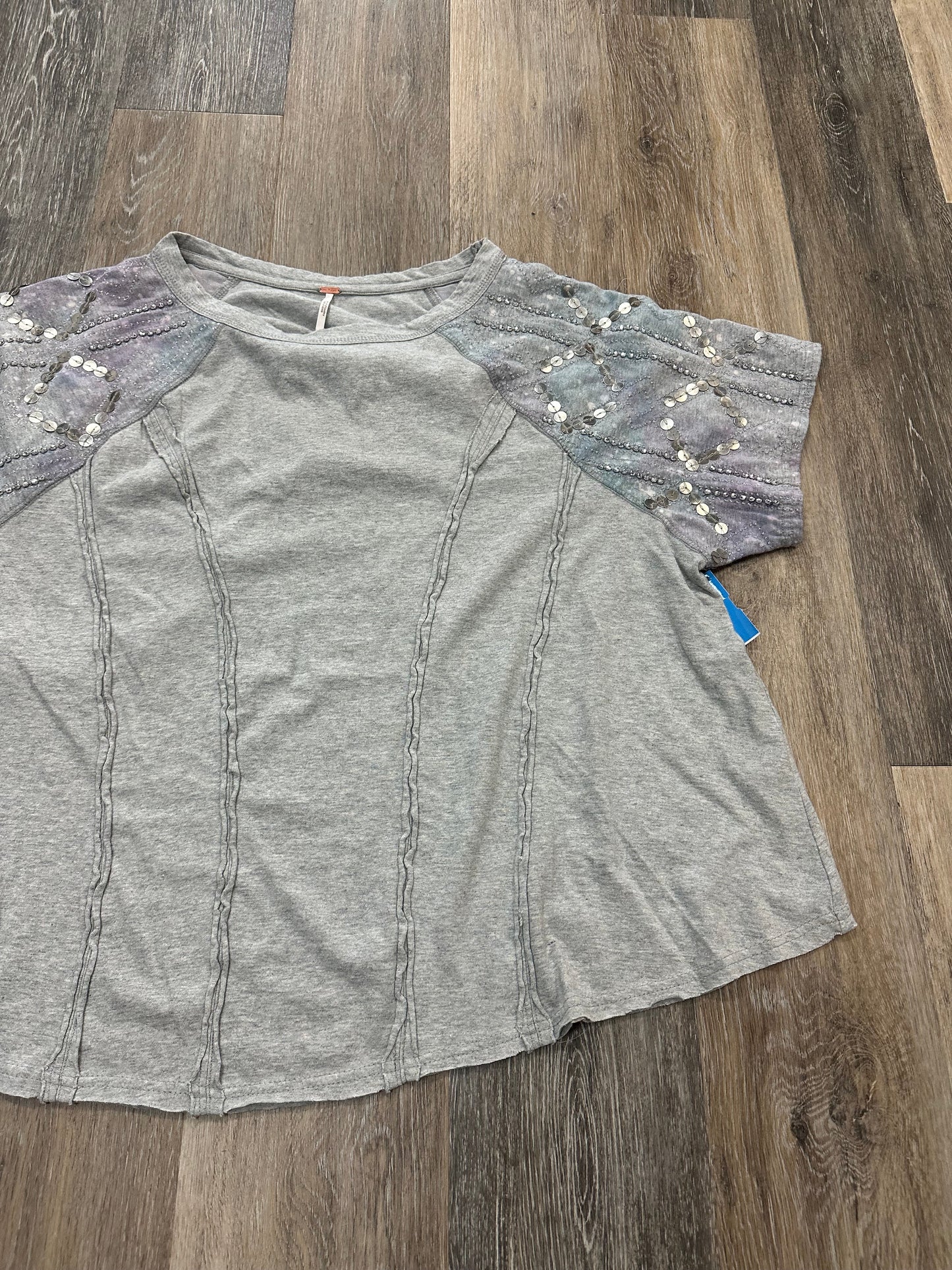 Grey Top Short Sleeve Free People, Size S