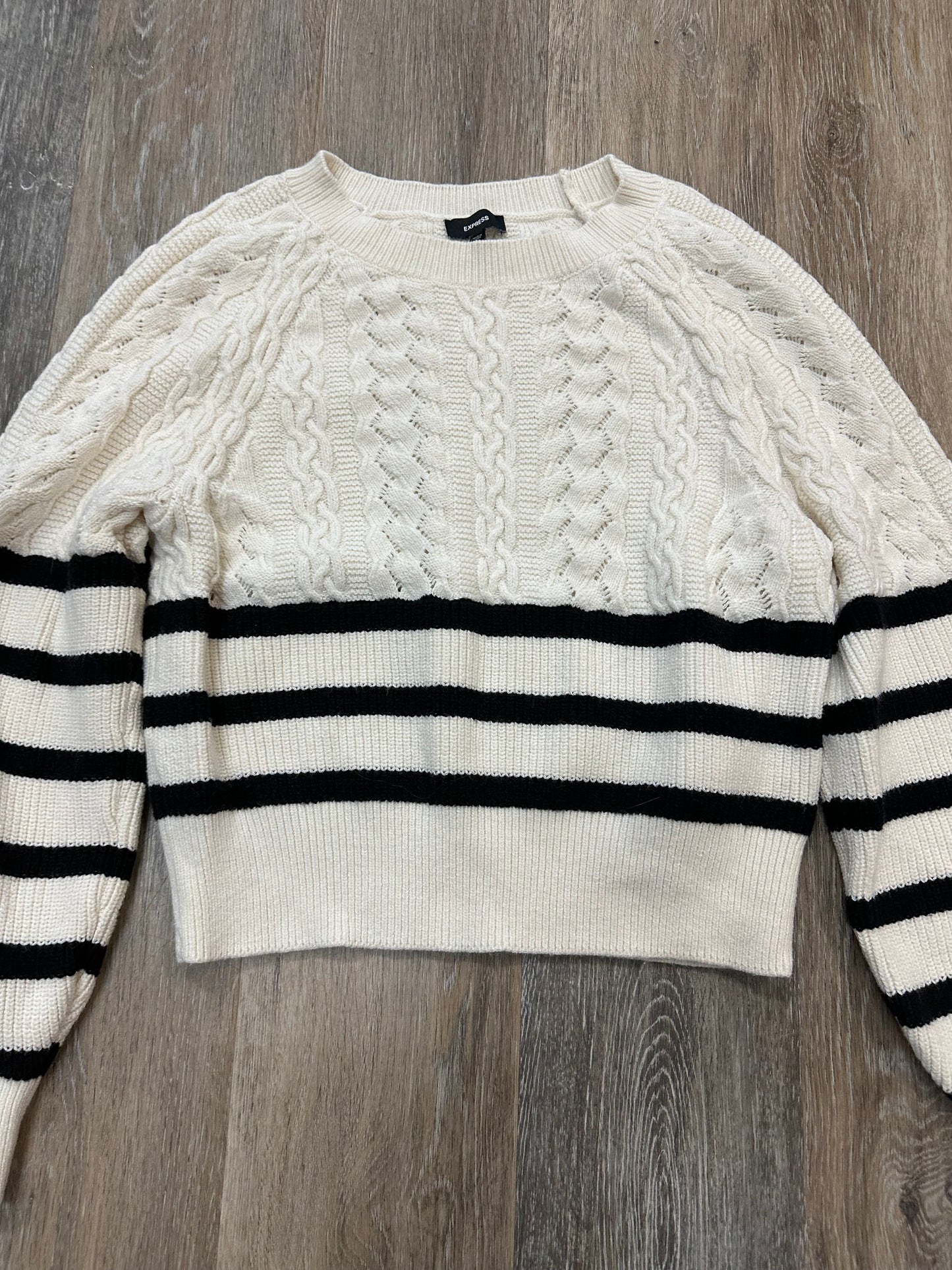 Sweater By Express In Cream, Size: Xs