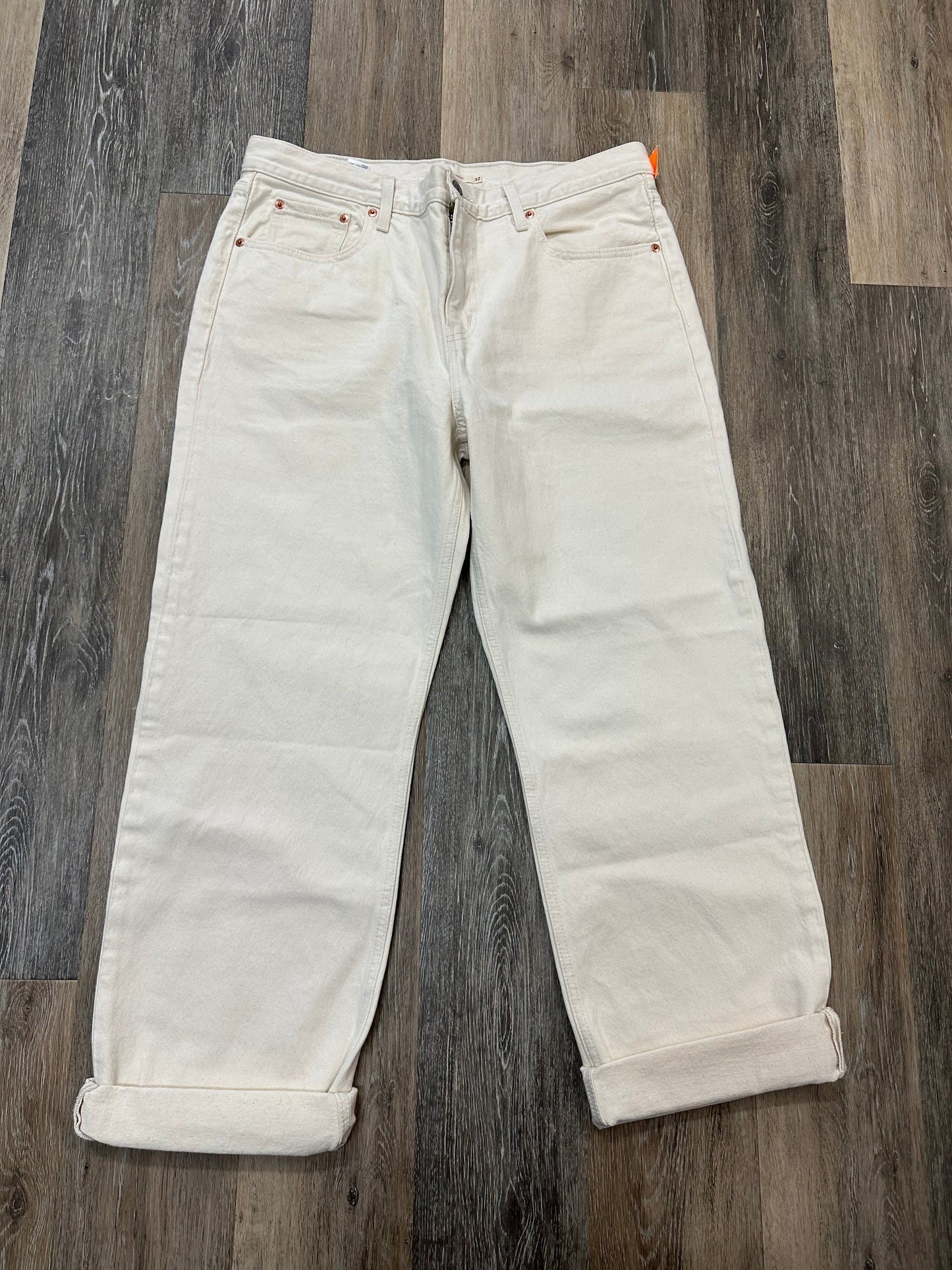 Jeans Straight By Levis In White Denim, Size: 14