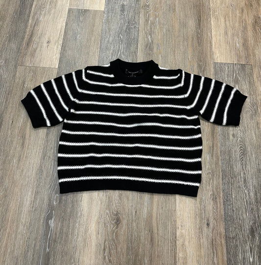 Sweater Short Sleeve By French Connection In Striped Pattern, Size: L