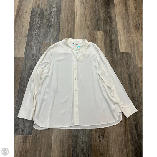 Blouse Long Sleeve By Vince In White, Size: 3x