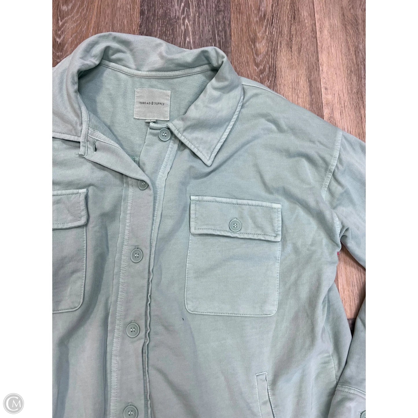 Jacket Shirt By Thread And Supply In Blue, Size: L