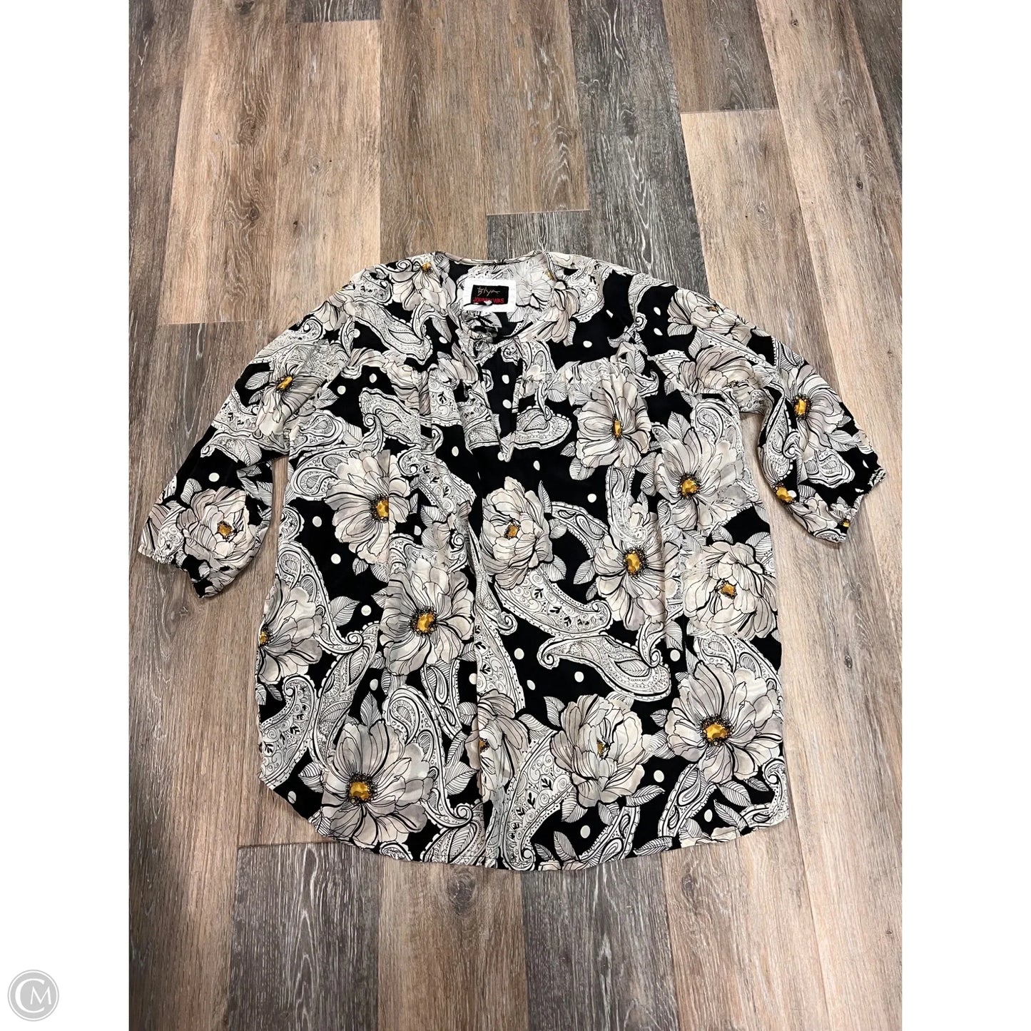 Blouse Long Sleeve By Johnny Was In Black, Size: M