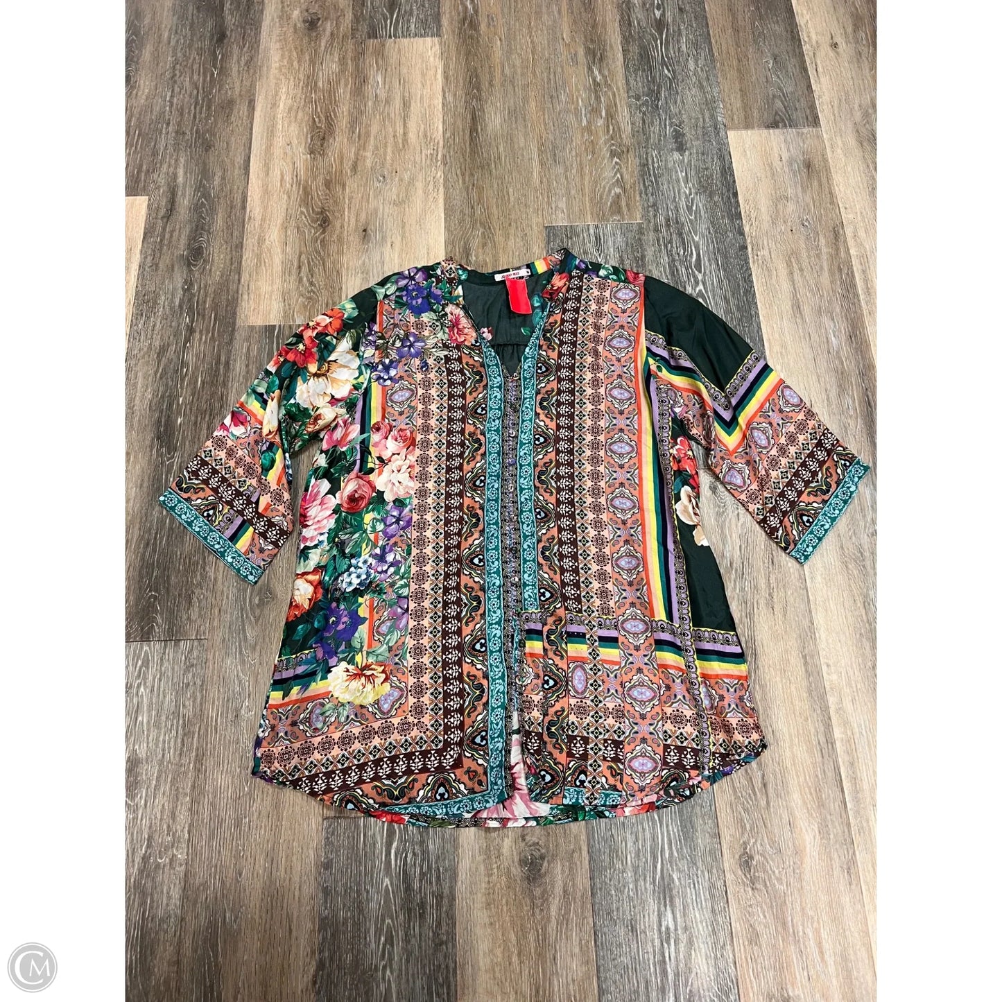 Blouse Long Sleeve By Johnny Was In Multi-colored, Size: M