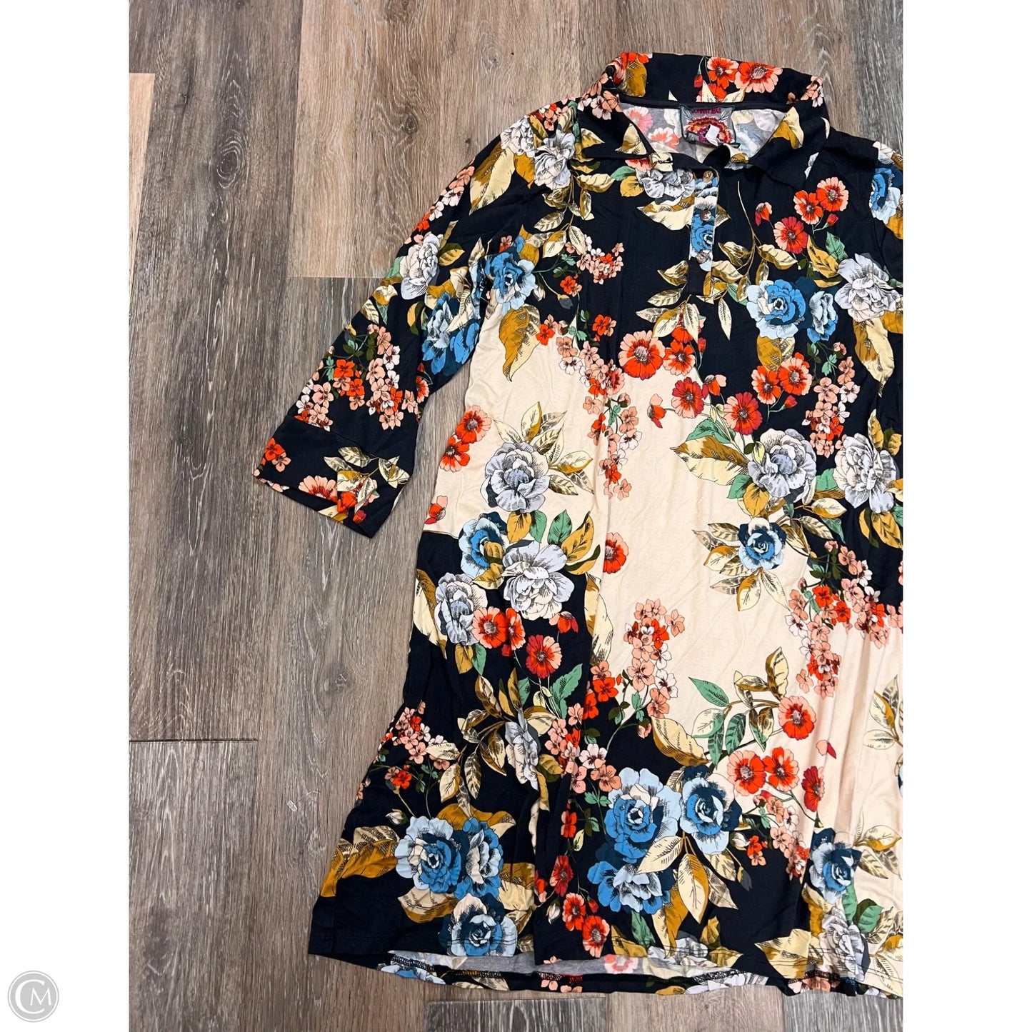 Dress Casual Short By Johnny Was In Floral Print, Size: L